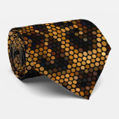 茶色と黒のヒョウ柄 ネクタイ (ロール)