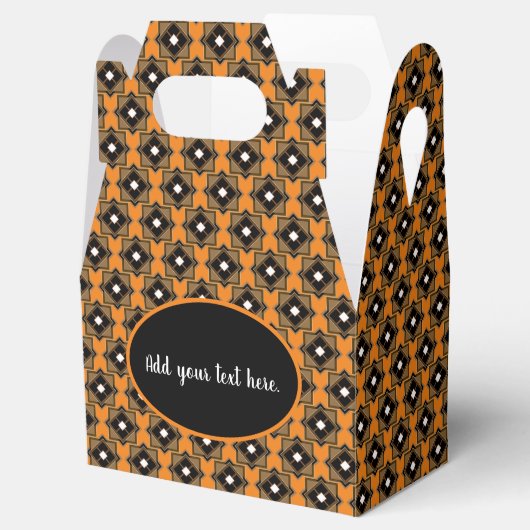 茶色と黒の幾何学模様の優先ボックス フェイバーボックス (オープン)