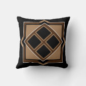 茶色と黒の幾何学的パターン クッション (裏面)