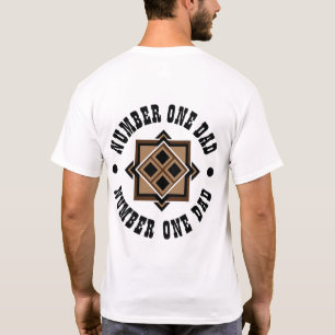 茶色と黒の幾何学的パターン Tシャツ