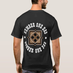茶色と黒の幾何学的パターン Tシャツ