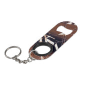 茶色と黒の幾何学的抽象芸術 キーホルダー栓抜き (正面アングル)