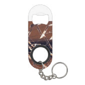 茶色と黒の幾何学的抽象芸術 キーホルダー栓抜き (裏面)