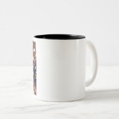 茶色と黒の幾何学的抽象芸術 ツートーンマグカップ (正面右)