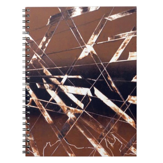 茶色と黒の幾何学的抽象芸術 ノートブック (正面)