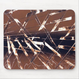 茶色と黒の幾何学的抽象芸術 マウスパッド