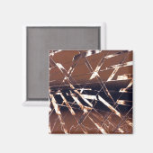 茶色と黒の幾何学的抽象芸術 マグネット (正面/裏面)