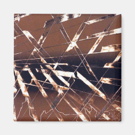 茶色と黒の幾何学的抽象芸術 マグネット