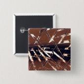 茶色と黒の幾何学的抽象芸術 缶バッジ (正面&裏面)