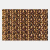 茶色と黒の抽象的なもの ラッピングペーパーシート (正面3)