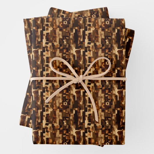 茶色と黒の抽象的なもの ラッピングペーパーシート (インサイチュ)
