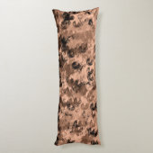 茶色と黒の抽象芸術パターンデザイン ボディピロー (裏面 (縦))