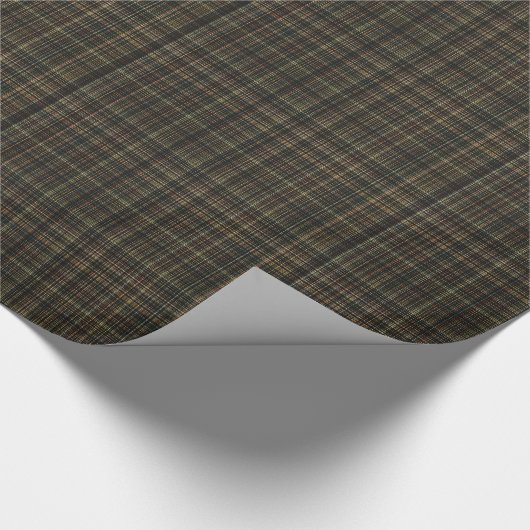 茶色と黒の格子模様のギフトラップ ラッピングペーパー (角)