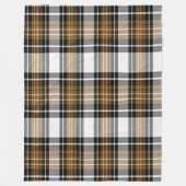 茶色と黒の格子縞 フリースブランケット (正面)