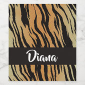 茶色と黒の虎の皮 ワインラベル (シングルラベル)