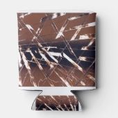 茶色と黒の角度をつけた抽象画 缶クーラー (裏面)