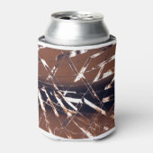 茶色と黒の角度付き抽象芸術 缶クーラー (缶正面)