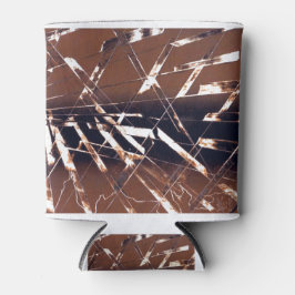 茶色と黒の角度付き抽象芸術 缶クーラー