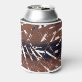茶色と黒の角度付き抽象芸術 缶クーラー (缶裏面)