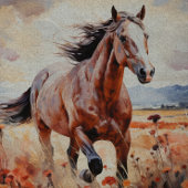 茶色と黒の野生の馬のデコパージュ 薄葉紙