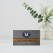 茶色と黒の革 名刺 (スタンド正面)