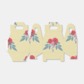 茶色には赤い花葉と緑の花 フェイバーボックス (折り畳みなし)