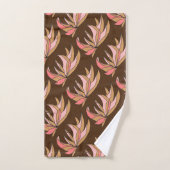 茶色にピンク色の茶色の根の植物 バスタオルセット (ハンドタオル)