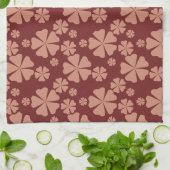 茶色にミュートされたフローラ抽象芸術パターン キッチンタオル (折り畳み)