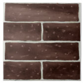 茶色にレンガデザインをフェイク持つ大きなセラミックタイル タイル (正面)