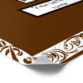 茶色に渦巻いた白縁どい写真 ポスター (角)