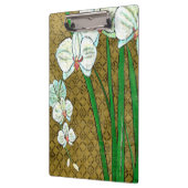 茶色に白い花と緑の縁ど茎 クリップボード (左)