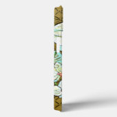 茶色に白い花と緑の縁ど茎 Case-Mate iPhoneケース (裏面 / 右)