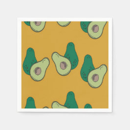 茶色に緑のアボカド スタンダードカクテルナプキン