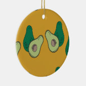 茶色に緑のアボカド セラミックオーナメント (右)