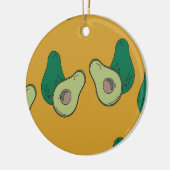 茶色に緑のアボカド セラミックオーナメント (左)