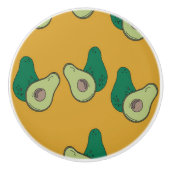 茶色に緑のアボカド セラミックノブ (正面)