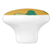 茶色に緑のアボカド セラミックノブ (側面)