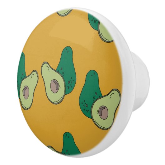 茶色に緑のアボカド セラミックノブ (右)