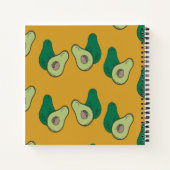 茶色に緑のアボカド ノートブック (裏面)