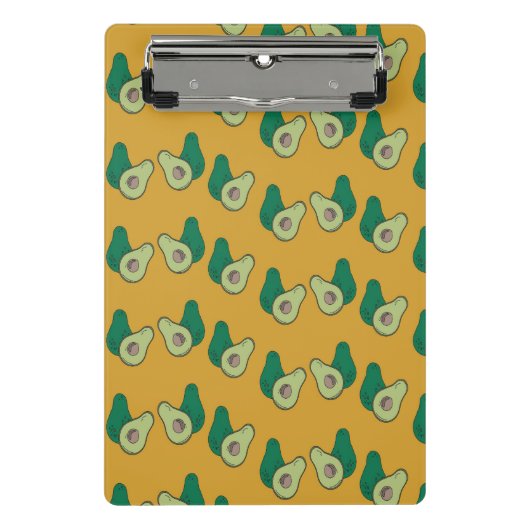 茶色に緑のアボカド ミニクリップボード (正面)