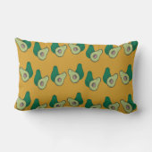 茶色に緑のアボカド ランバークッション (裏面)