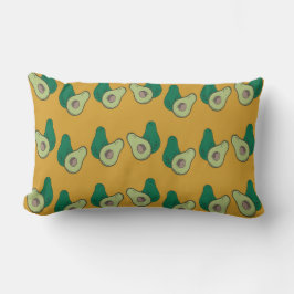 茶色に緑のアボカド ランバークッション