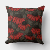 茶色に赤い円錐花序 クッション (正面)