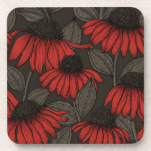 茶色に赤い円錐花序 コースター (正面)