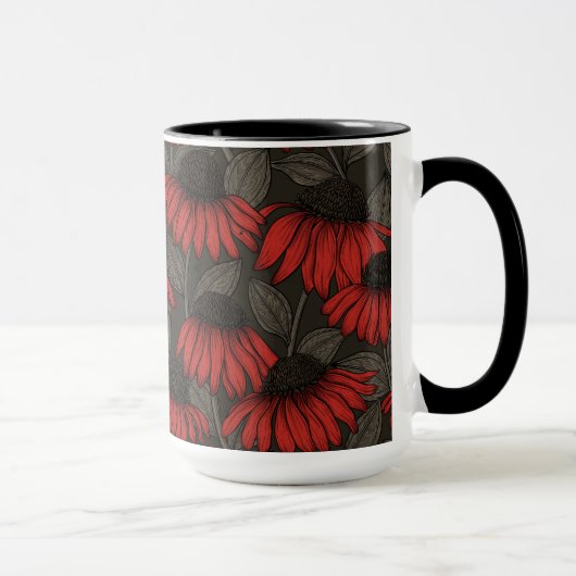 茶色に赤い円錐花序 マグカップ (右)