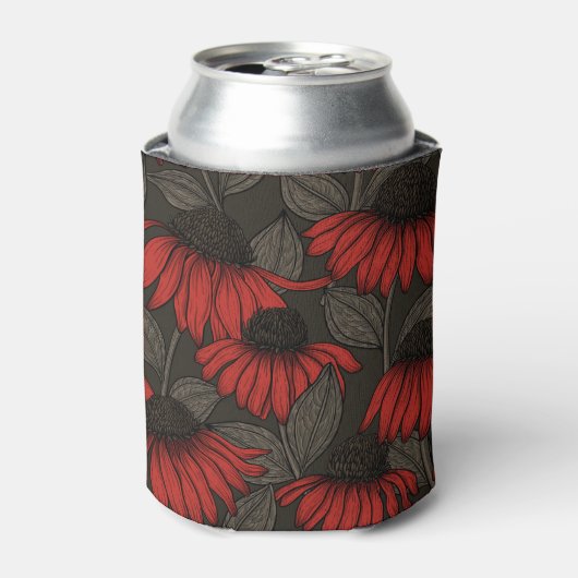 茶色に赤い円錐花序 缶クーラー (缶正面)