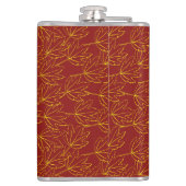 茶色に黄色の紅葉模様 フラスク (裏面)