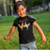 茶色のおもしろいチキンイースター卵狩り漫画 Tシャツ