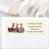 茶色のおもしろい茶葉の鶏の編み物漫画 ラベル (インサイチュ)