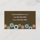 茶色のお母さんの情報カード コーリングカード (裏面)